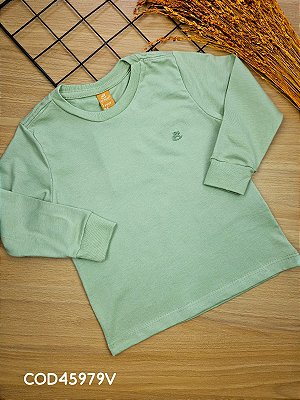 Camiseta Manga Longa em Algodão Verde Up Baby