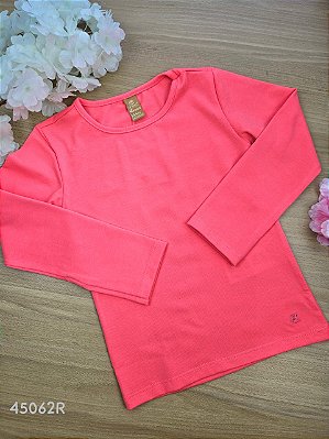 Blusa Manga Longa em Algodão Rosa Up Baby