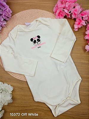 Body Manga Longa Panda Off White Cinti