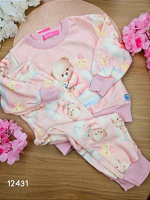 Pijama Blusão e Calça em Soft Ursinha Cinti
