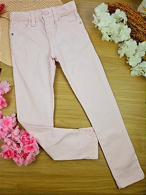 Calça Skinny em Sarja com Elastano Rosa Infanti
