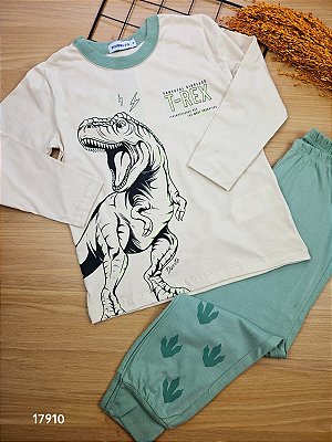 Conjunto Pijama em Meia Malha Dino Divertto