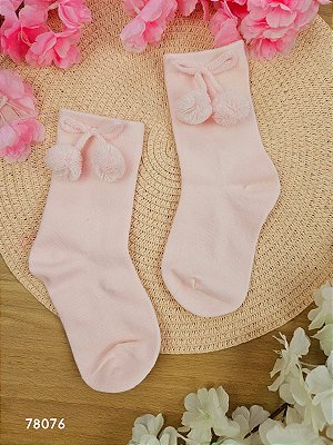 Meia 3/4 Princess PomPom - M - 30 a 35 - Kukiê