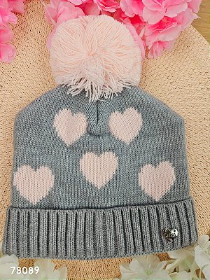 Gorro em Tricot Corações Kukiê