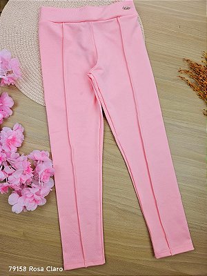 Calça Legging em Termoskin Térmica Rosa Claro Kukiê