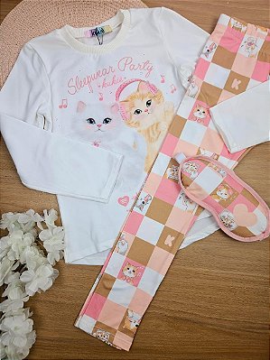 Conjunto de Pijama com Blusa e Calça Legging em Malha Comfy Kukiê