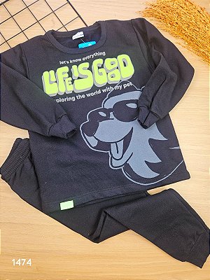 Conjunto Blusão e Calça em Moletom Dog Fakini