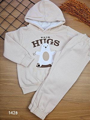 Conjunto Blusão com Capuz e Calça em Moletom Bear Fakini