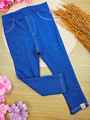 Calça Legging em Malha Denim Kukiê