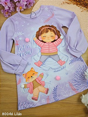 Vestido em Cotton Lilas Kukiê