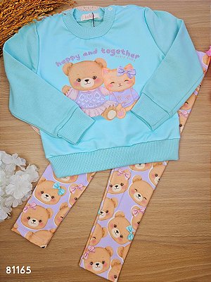 Conjunto Blusa e Calça em Moletom Kukiê