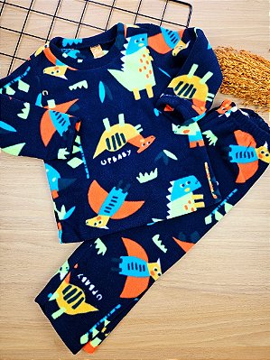 Pijama em Soft Térmico Peluciado Dino Up Baby
