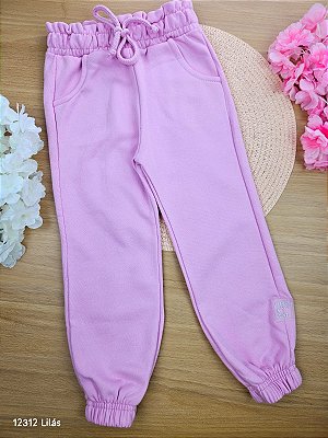 Calça em Moletom Peluciado Lilás Cinti