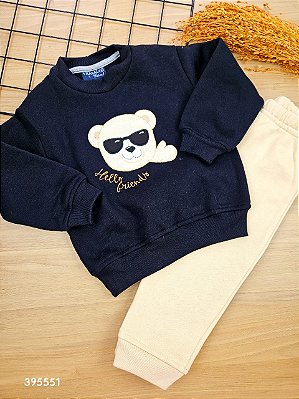 Conjunto em Moletom  Bear Vrasalon