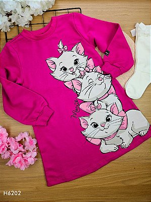 Vestido em Moletom Inverno Marie Pink Momi