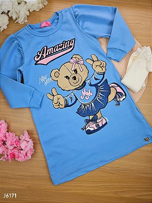 Vestido em Moletom Amazing Bear Inverno Momi