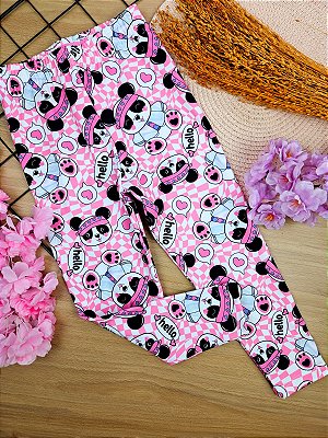 Calça Legging em Suplex Power Flanelado Pandinhas Cinti