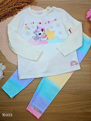Conjunto de Blusa em Manga Longa e Calça Legging em Termoskin Térmica Cinti