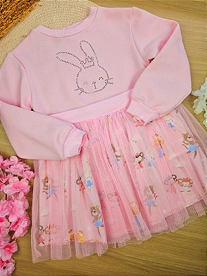 Vestido em Moletom e Tule Laurinha Mon Sucré