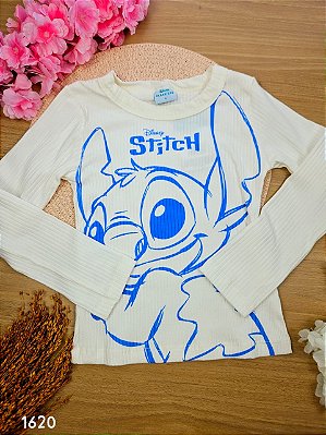 Blusa Canelada Stitch Off White Fakini
