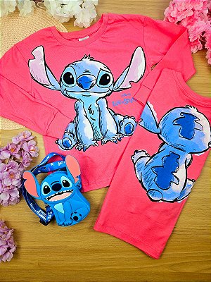 Blusa Manga Longa Stitch Rosa Fakini