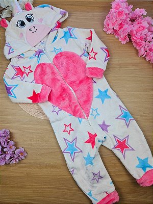 Kigurumi Macacão em Fleece Unicórnio Fakini