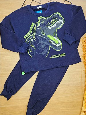 Conjunto de Blusão e Calça em Moletom Peluciado Fakini