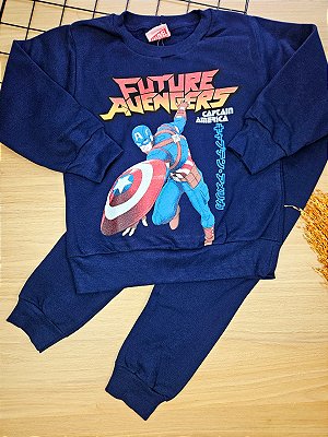 Conjunto em Moletom Peluciado Avengers Fakini