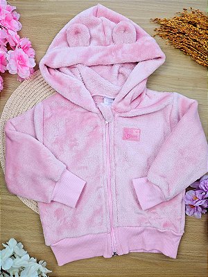 Jaqueta Bebê Menina Pelo Rosa Cinti