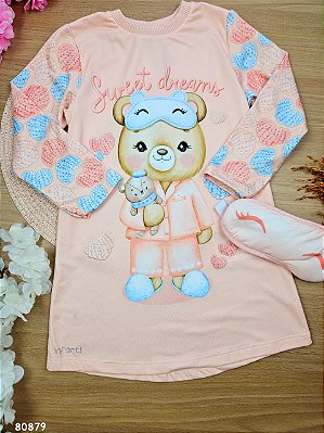 Camisola Manga Longa em Malha Comfy Acompanha Máscara Infanti