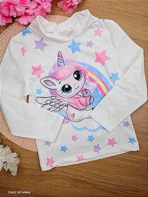 Blusa Manga Longa Suplex Peluciada Off White Cinti