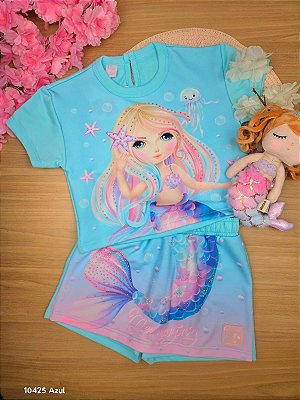 Conjunto Blusa e Short Saia Sereia Cinti
