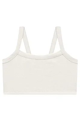 Top em Cotton Kukiê Infantil Menina Off White