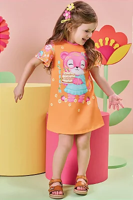 Vestido em Malha Fresh Laranja Kukiê