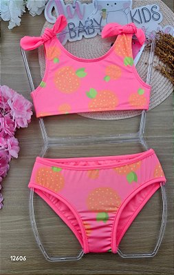 Top e Calcinha Rosa Neon Cinti