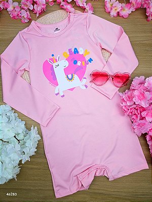 Macaquinho Manga Longa em Malha UV Rosa Up Baby