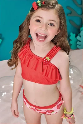Biquini em Malha com Proteção UV50+ Kukiê Infantil Menina