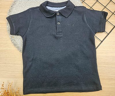 Camisa Polo em Suedide Preto Up Baby