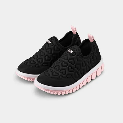 Tênis Infantil Bibi Roller 2.0 Preto com Rosa de Coração Bibi