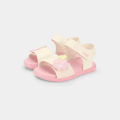 Sandália Infantil Bibi Baby Soft II Rosa de Sorvete