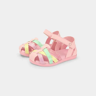 Sandália Infantil Bibi Baby Soft II Rosa Colorida
