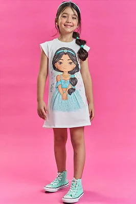 Vestido em Molecotton Jasmine Kukiê Infantil Menina