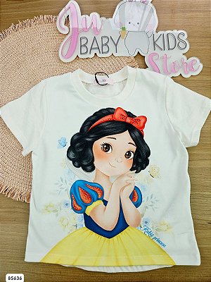 Blusa em Meia Malha Princesa Branca de Neve Kukiê Infantil Menina