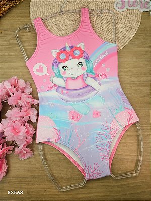 Maiô em Malha com Proteção UV 50+ Kukiê Infantil Menina