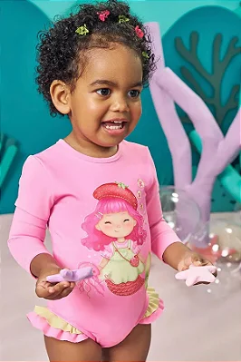 Maiô em Malha com Proteção UV 50+ Kukiê Bebê Menina