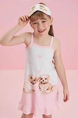 Camisola em Malha Comfy. Acompanha Máscara Infanti Infantil Menina