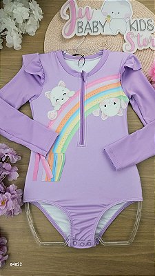 Maiô em Malha UV Dry com Proteção UV 50+ Infanti Bebê Menina