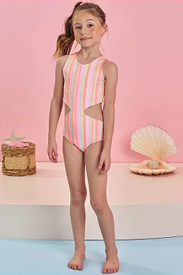 Maiô Reversível em Malha Uv Dry com Proteção Uv 50+ Infanti Infantil Menina