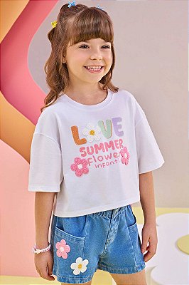 Blusa boxy em meia malha Infanti