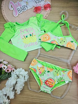 BIQUINI TOP, CALCINHA E BLUSA VERDE CINTi
